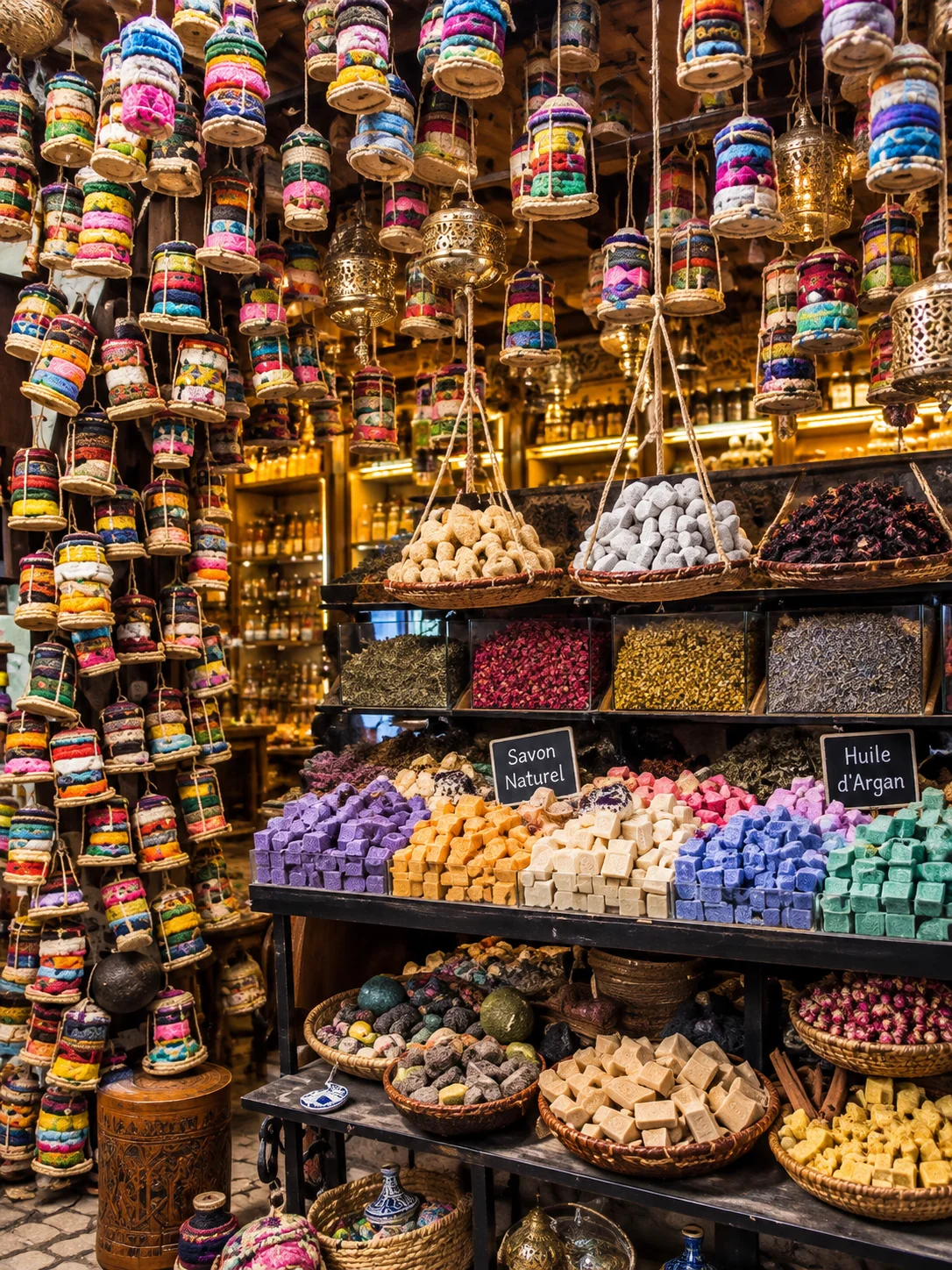 Souk de artesanía en la medina